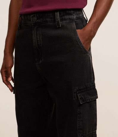 Pantalón Baggy Jeans con Bolsillos Cargo Laterales 3