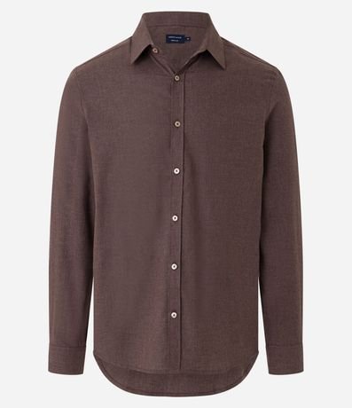 Camisa en Algodón con Botones Delanteros y Efecto Melange 6