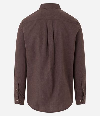 Camisa en Algodón con Botones Delanteros y Efecto Melange 7