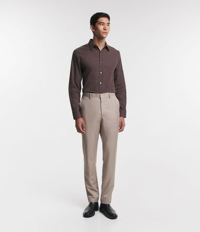 Camisa en Algodón con Botones Delanteros y Efecto Melange 2