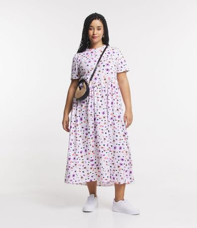 Vestido Midi en Media Malla con Estampado Animal Print Curve & Plus Size