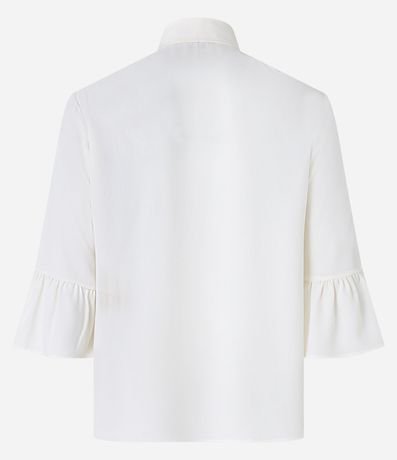 Blusa en Crepé con Cuello Alto con Lazo 7