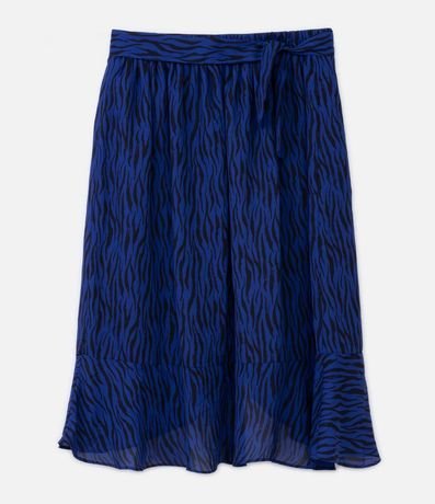 Pollera Midi en Crepé con Lazo y Estampa Animal Print Curve & Plus Size 6