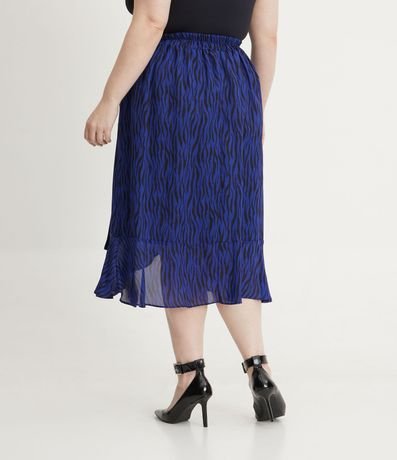 Pollera Midi en Crepé con Lazo y Estampa Animal Print Curve & Plus Size 3