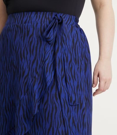 Pollera Midi en Crepé con Lazo y Estampa Animal Print Curve & Plus Size 4