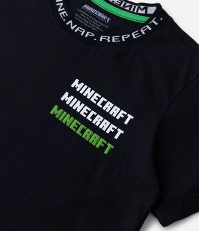 Remera Infantil con Cuello Jacquard y Silk Minecraft - Talle 5 a 14 años 6