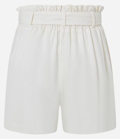 Short en Lino con Cintura Fruncida y Banda para Lazo 6