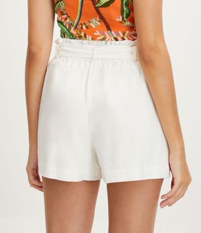Short en Lino con Cintura Fruncida y Banda para Lazo 3