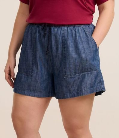 Short Comfy Jeans con Lazo en la Cintura Curve & Plus Size 2