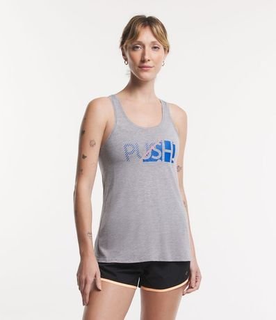 Musculosa Deportiva en Viscosa con Estampa Lettering Push