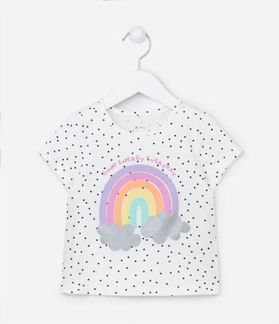 Remera Infantil Estampa de Arcoiris con Purpurina - Talle 1 a 5 años 1