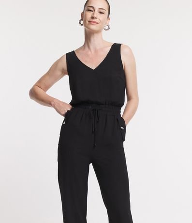 Mono New Midi con Escote V y Elástico en la Cintura