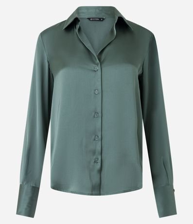 Camisa en Satén con Recortes y Botones 5