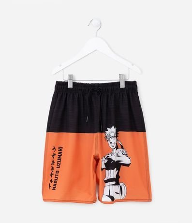 Bermuda Infantil con Bloque de Color y Estampa Naruto - Talle 5 a 12 años 1
