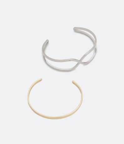 Kit 02 Pulseras en Metal con Diferentes Designs 1