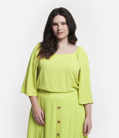 Blusa en Viscosa con Manga 3/4 Campana Curve & Plus Size 1