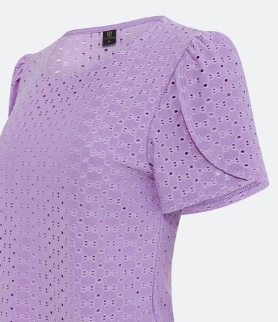 Blusa en Laise con Manga Abullonada y Detalle Sobrepuesto 7