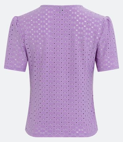 Blusa en Laise con Manga Abullonada y Detalle Sobrepuesto 8