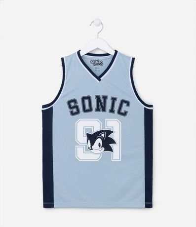 Musculosa Infantil con Estampa de Baloncesto Sonic - Talle 5 a 12 años