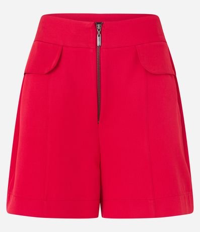 Short Sastrería Cintura Alta con Solapas y Bolsillos