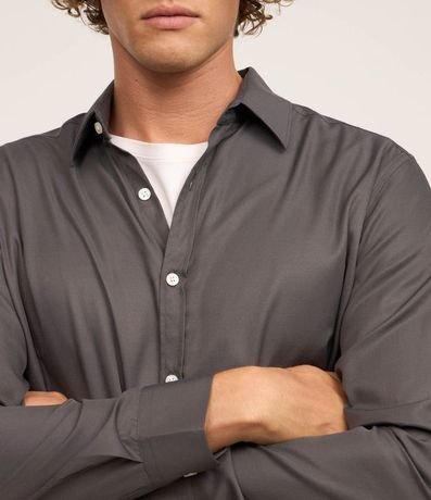 Camisa en Fibra de Bambu Satinada con Textura 3