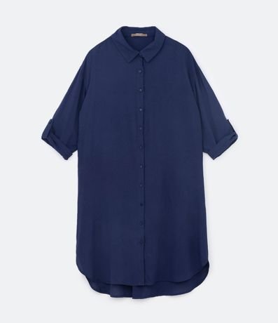 Vestido Chemise en Viscosa con Abotonado y Manga 3/4 Curve & Plus Size 6