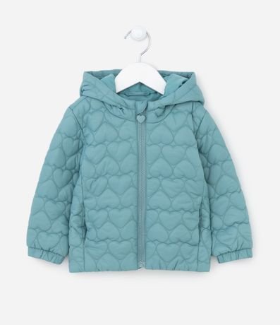 Campera Infantil Puffer con Efecto Capitoneada de Corazón - Talle 1 a 5 años