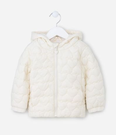 Campera Infantil Puffer con Efecto Capitoneada de Corazón - Talle 1 a 5 años