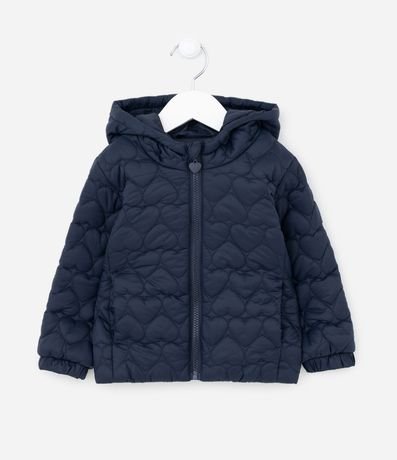 Campera Infantil Puffer con Efecto Capitoneada de Corazón - Talle 1 a 5 años