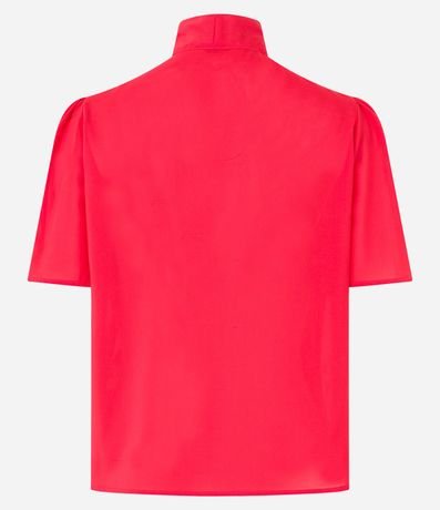 Blusa Manga Abullonada en Crepé Lazo en el Cuello 2