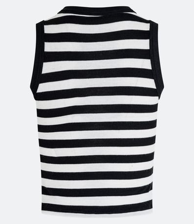 Blusa Musculosa en Viscosa Rayada y con Textura 5