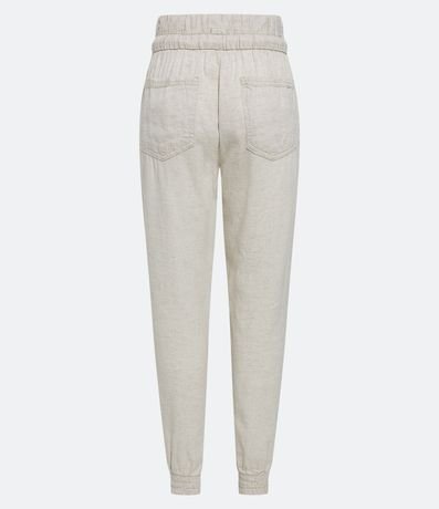 Pantalón Jogger Cintura Média en Lyocell con Lazo y Bolsillos 2