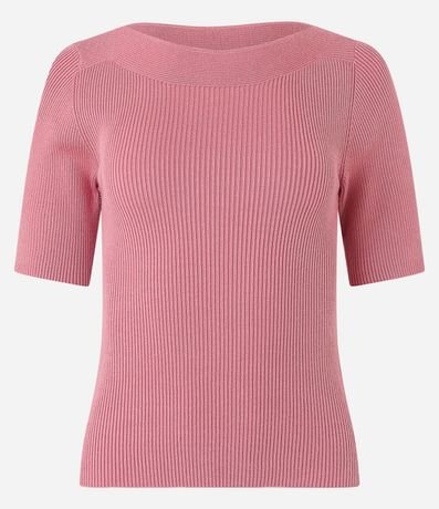 Blusa Básica de Punto con Escote Bote 6