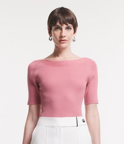 Blusa Básica de Punto con Escote Bote 5