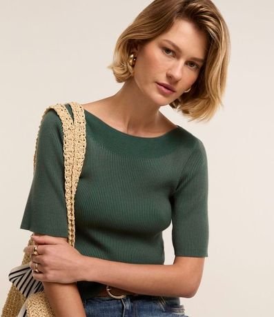 Blusa Básica de Punto con Escote Bote 7
