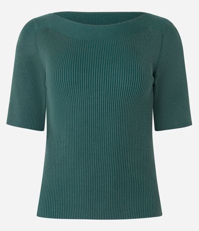 Blusa Básica de Punto con Escote Bote 8