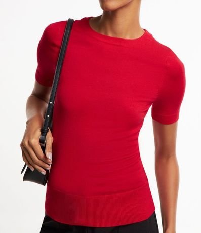 Blusa Básica en Punto con Manga Corta 4