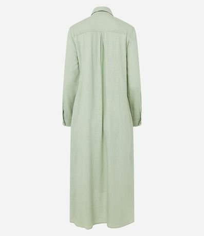 Vestido Chemise Alargado en Viscolino con Botones Contrastantes 7