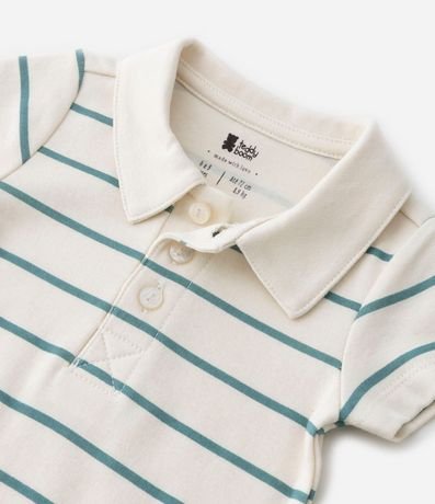 Body Corto Infantil con Cuello Polo y Estampa Rayada - Talle 0 a 18 meses 5
