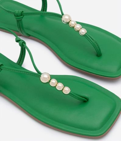 Sandalia Plana con Tiras Finas y Esferas Metalizadas 2