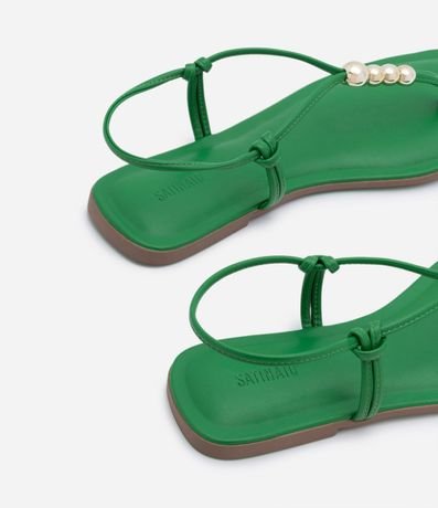 Sandalia Plana con Tiras Finas y Esferas Metalizadas 3