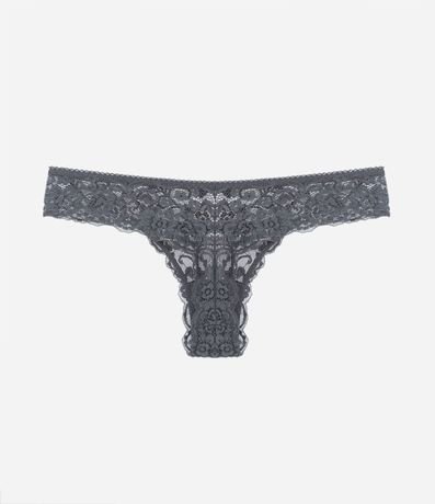 Bombacha Bikini Hilo en Encaje Floral con Moña en la Cintura 6