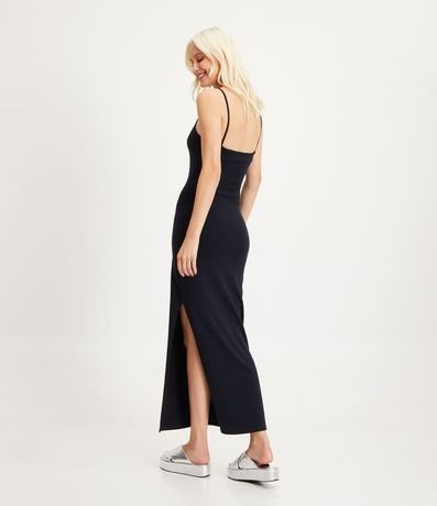 Vestido Largo en Algodón con Abertura Lateral 2