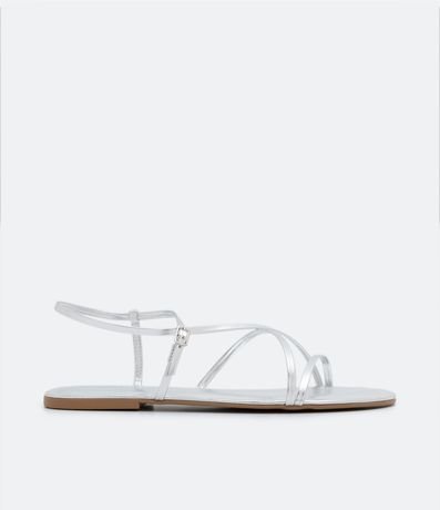 Sandalia Plana con Tiras Finas y Puntera Redonda 1