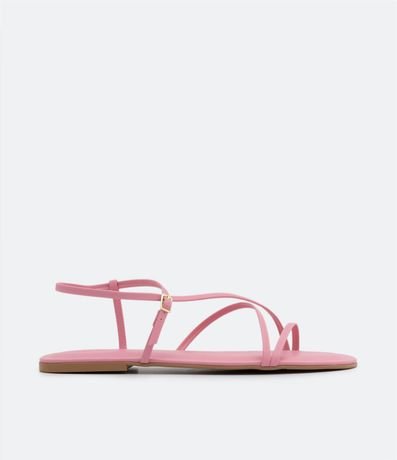 Sandalia Plana con Tiras Finas y Puntera Redonda