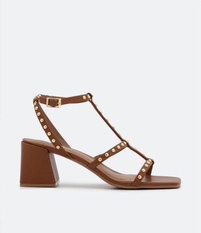 Sandalia con Tacón Bloque y Tirantes con Remache 1