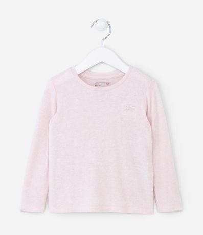 Blusa Infantil en Viscosa Felpuda y Bordado en el Pecho - Talle 1 a 5 años