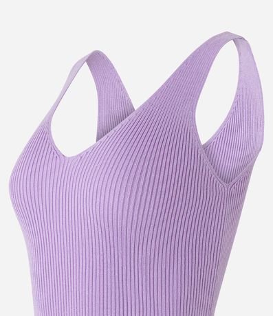Blusa Musculosa en Punto Acanalado con Escote V 7