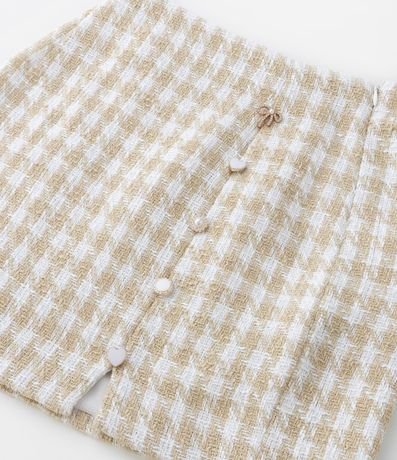 Pollera Infantil en Tweed Cuadrillé con Diferentes Botones - Talle 5 a 14 años 6