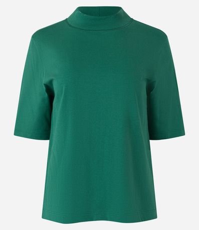 Blusa en Algodón con Cuello Alto y Manga Corta 5